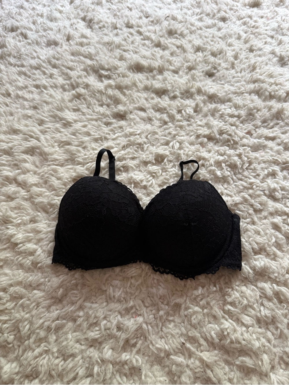 Black Lace Double Push-Up Bra